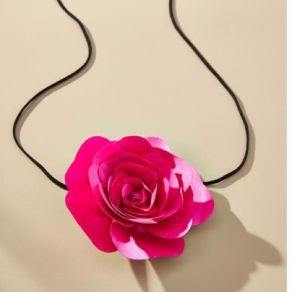 Anthropologie Rosette Necklace - OS - Pink - Picture 3 of 8